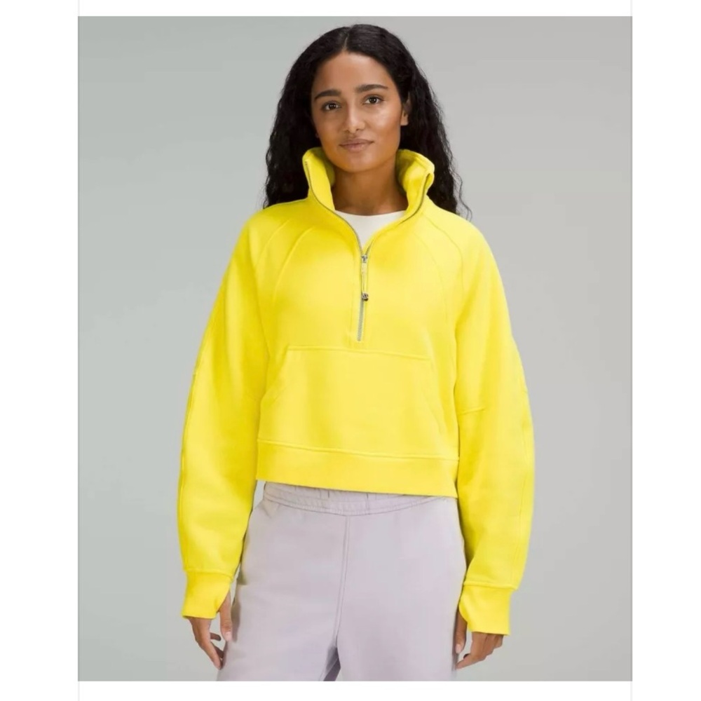 Lululemon Scuba Half Pullover in Yellow Sz M/L